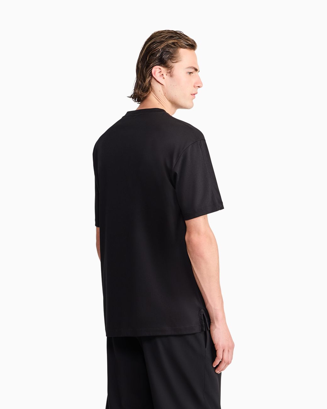 Giorgio Armani Black Crew Neck T-Shirt for men
