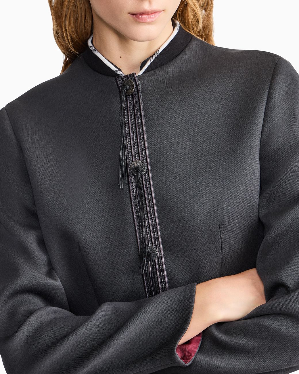 Giorgio Armani Blue Blazer Slim-Fit Virgin Wool With Horn Buttons And Tassels