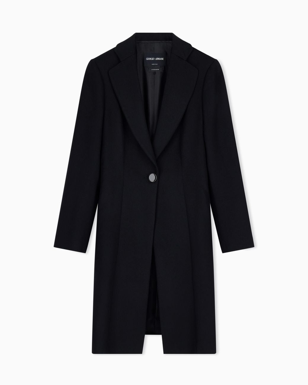 Giorgio Armani Black Pure Cashmere Single-Breasted Coat