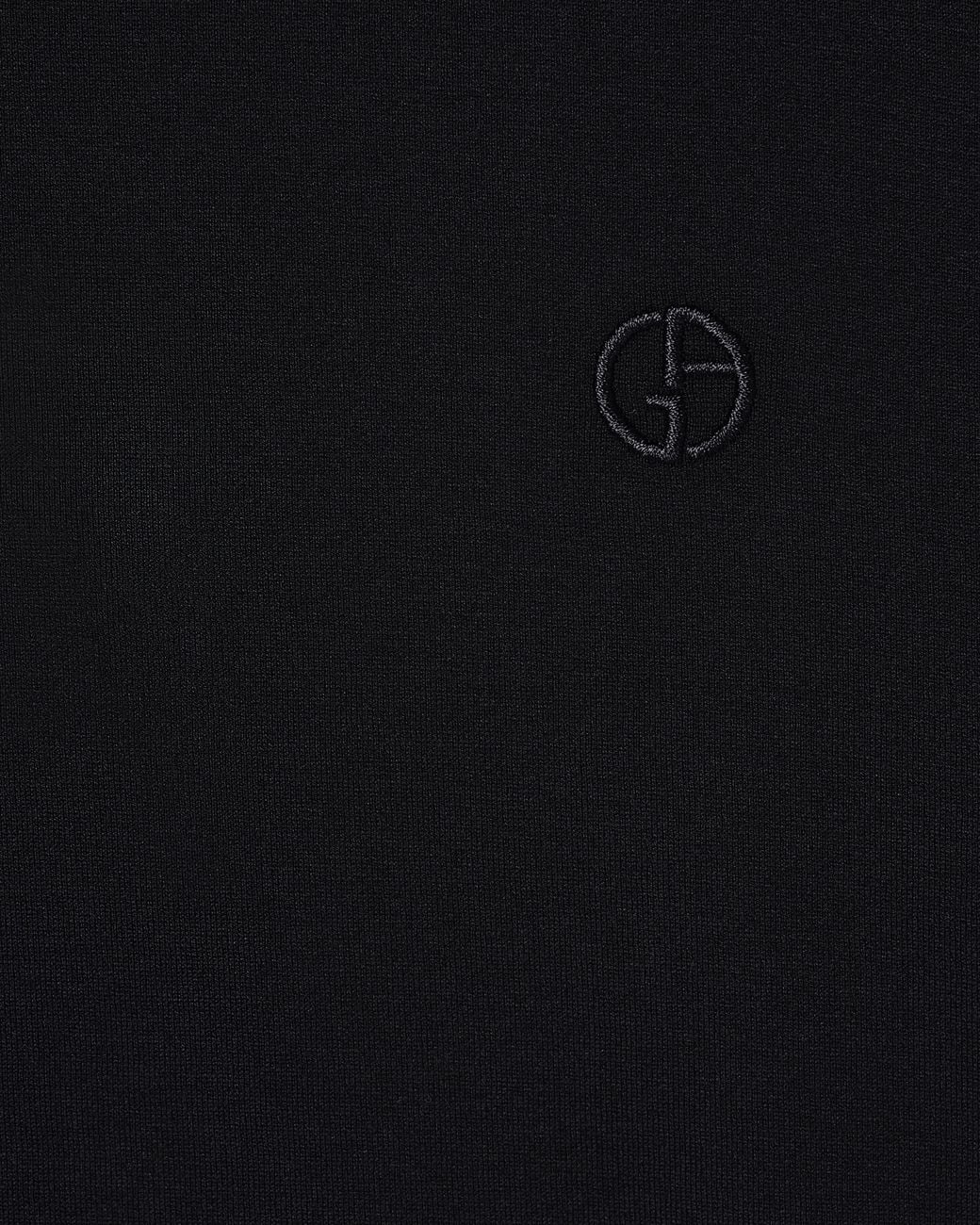 Giorgio Armani Black Cotton Crew Neck T-Shirt With Embroidered Logo for men