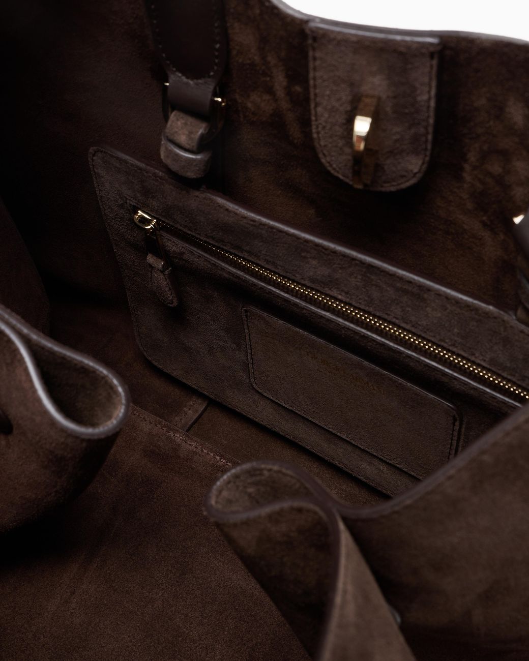 Giorgio Armani Brown Large Suede Tote Bag