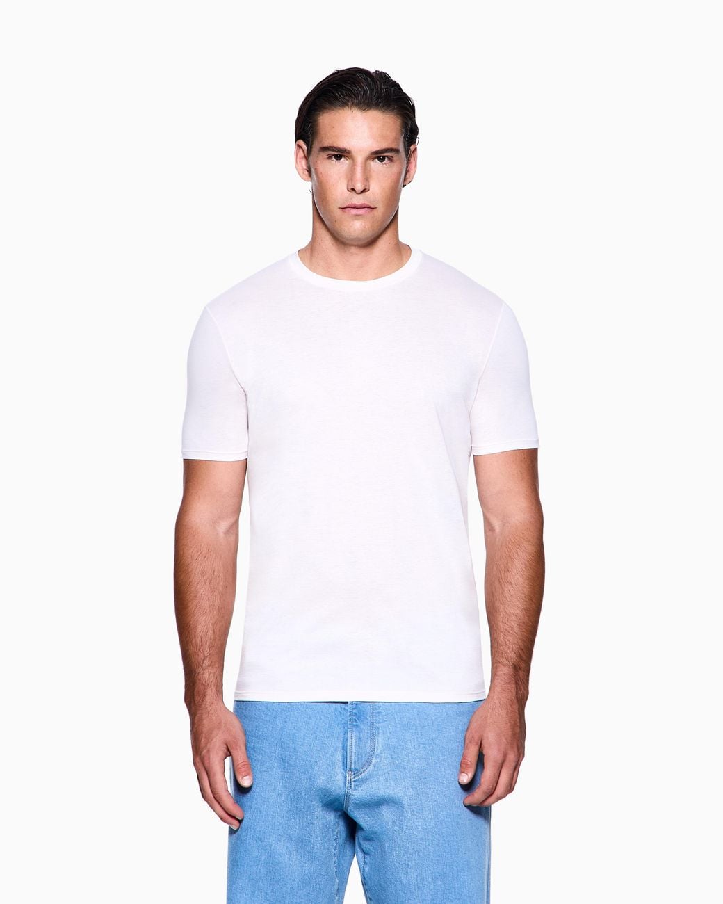Giorgio Armani White Cotton Crew Neck T-Shirt for men