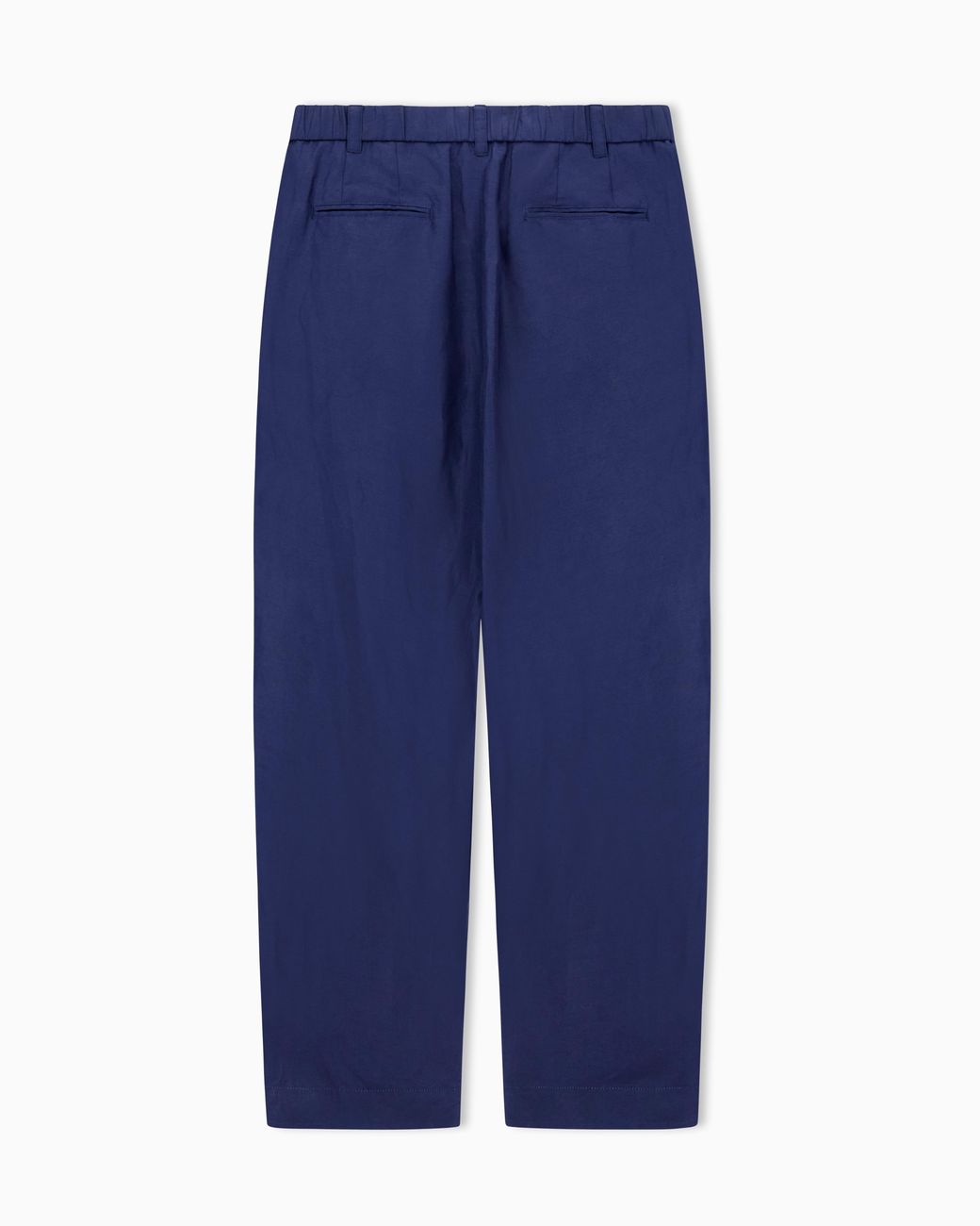 Giorgio Armani Blue Linen And Faded Silk Trousers With Pleats for men