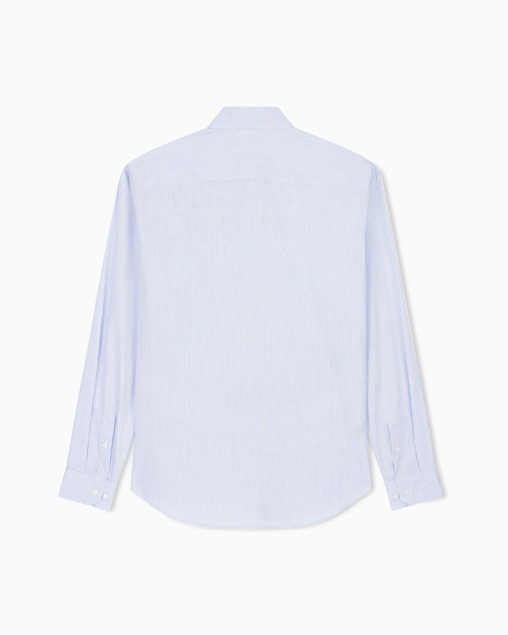 Giorgio Armani White Regular Fit Striped Cotton Shirt With A Small Point Collar for men