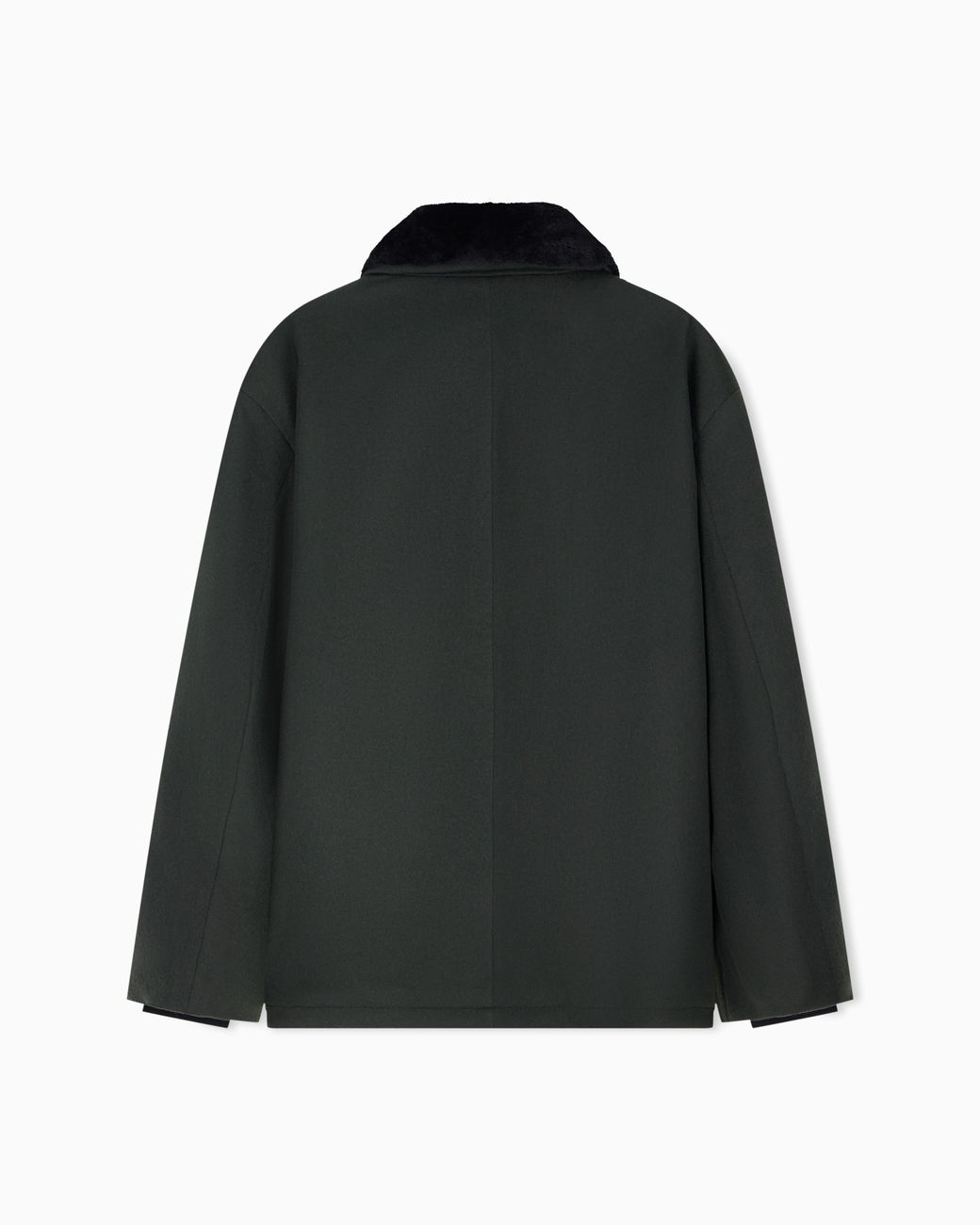 Giorgio Armani Black Cashmere Jacket With Shearling Lining And Hidden Zip for men