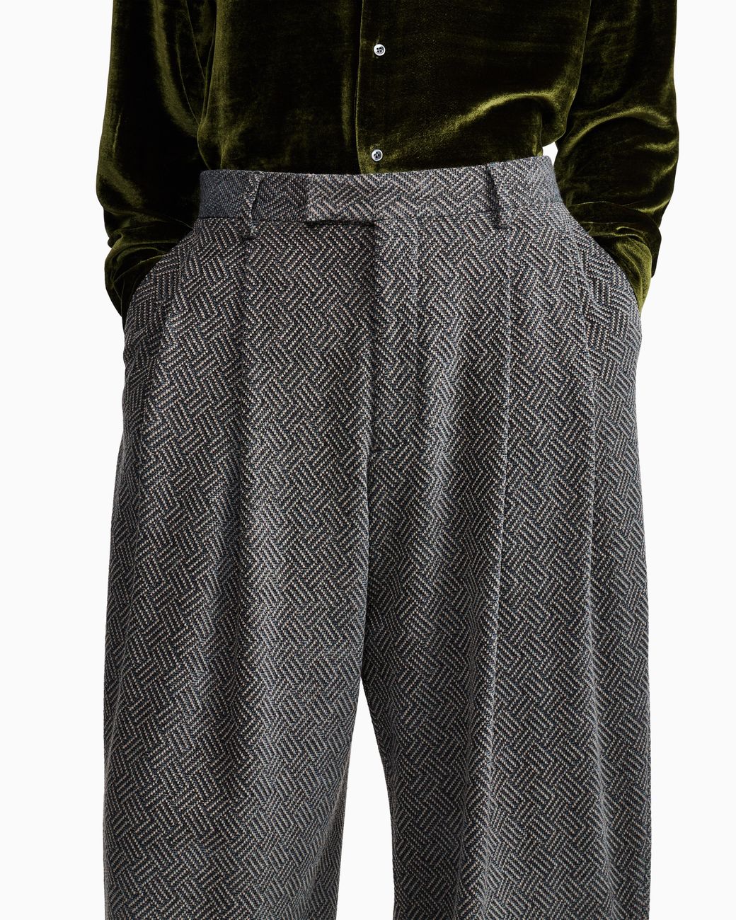 Giorgio Armani Gray Oversize Fit Trousers for men
