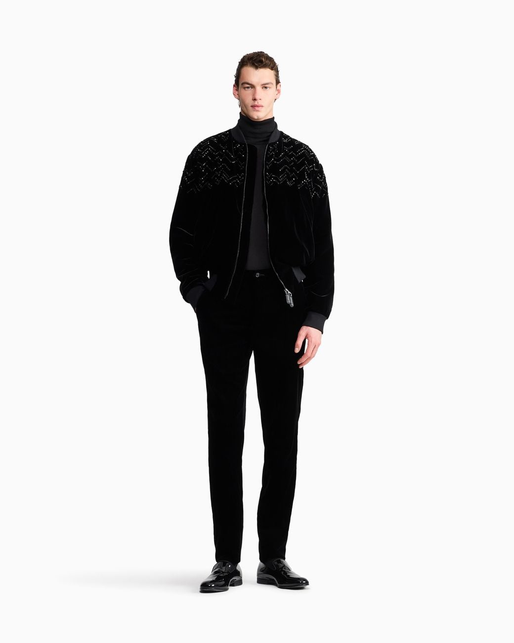 Giorgio Armani Black Velvet Trousers for men