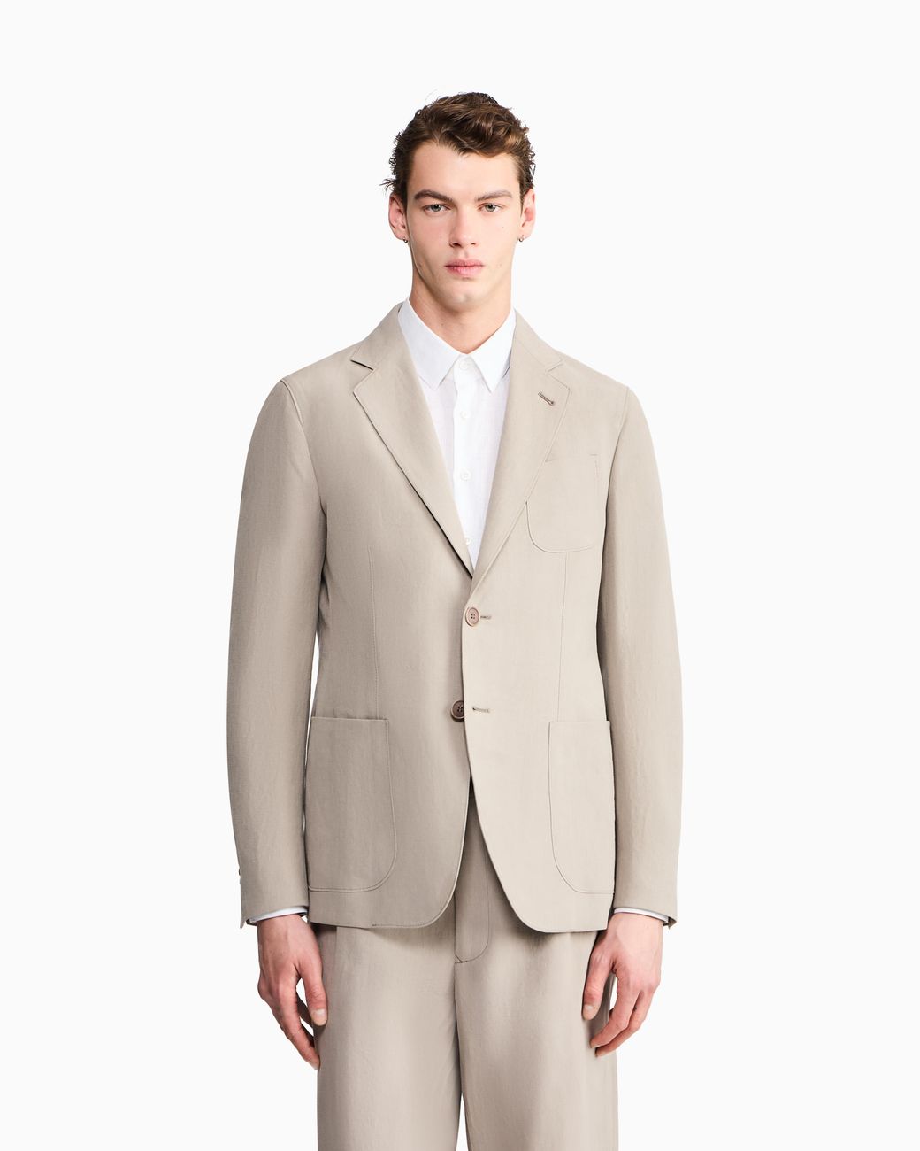 Giorgio Armani Gray Upton Line Single-Breasted Jacket for men