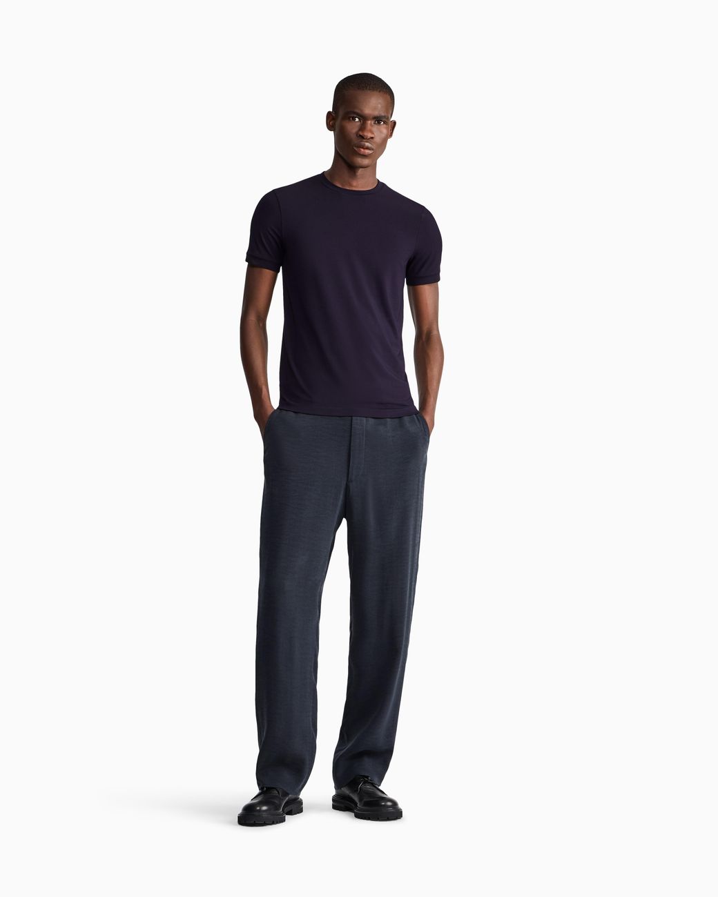 Giorgio Armani Blue Crew-Neck T-Shirt for men
