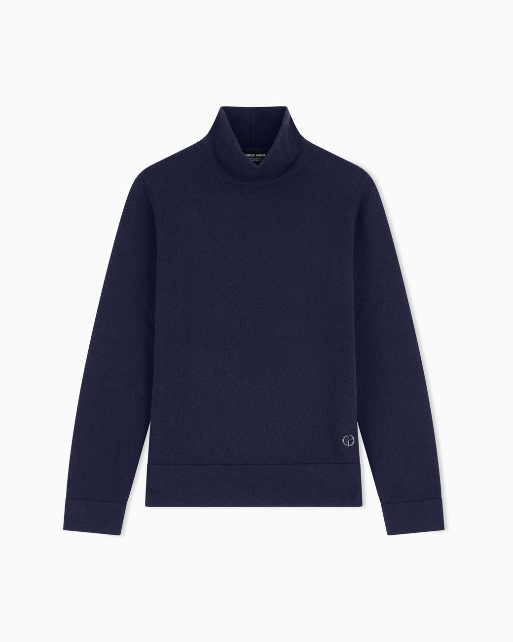 Giorgio Armani Blue Pure Cashmere Cowl-Neck Jumper