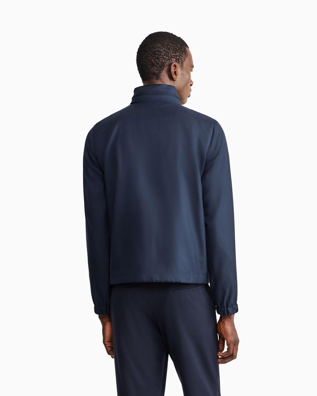 Giorgio Armani Blue Cashmere Gabardine Blouson With A Hidden Hood Icon for men