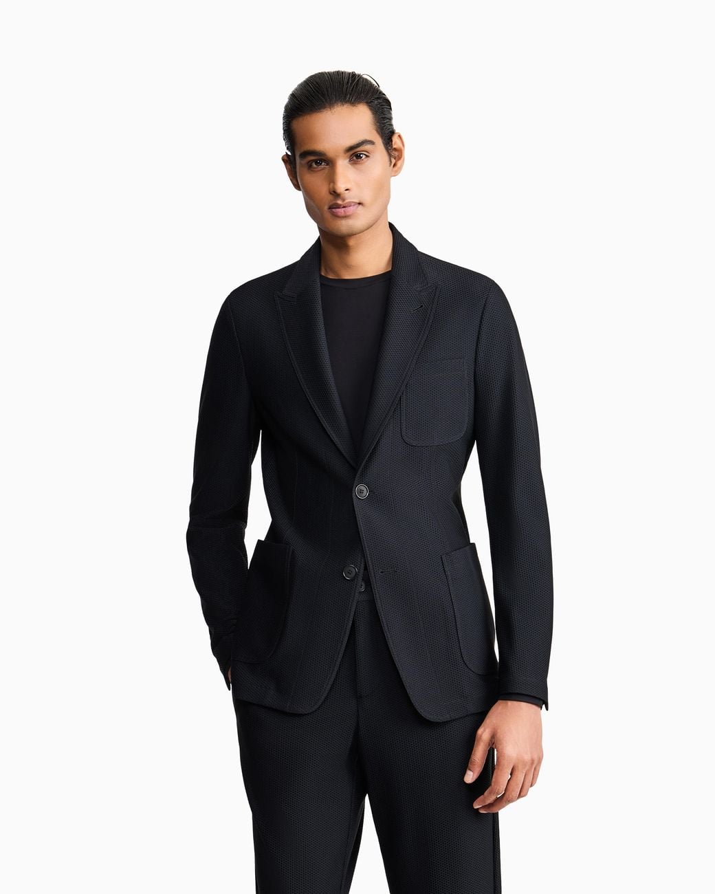 Giorgio Armani Black Icon Single-Breasted Jacket for men