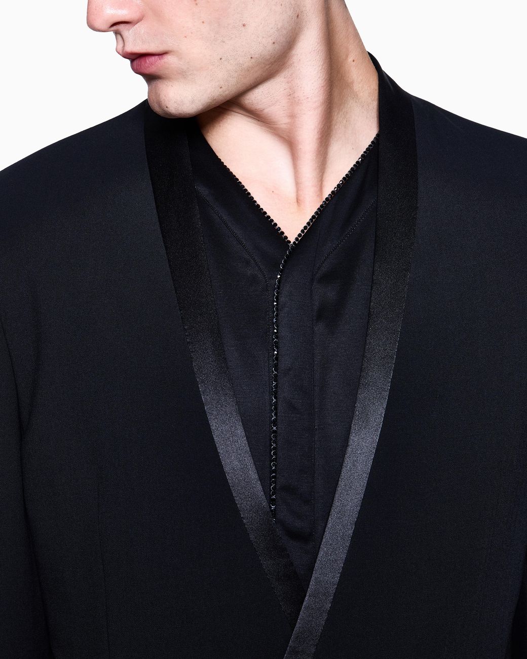 Giorgio Armani Blue Wool-Crêpe Double-Breasted Jacket for men