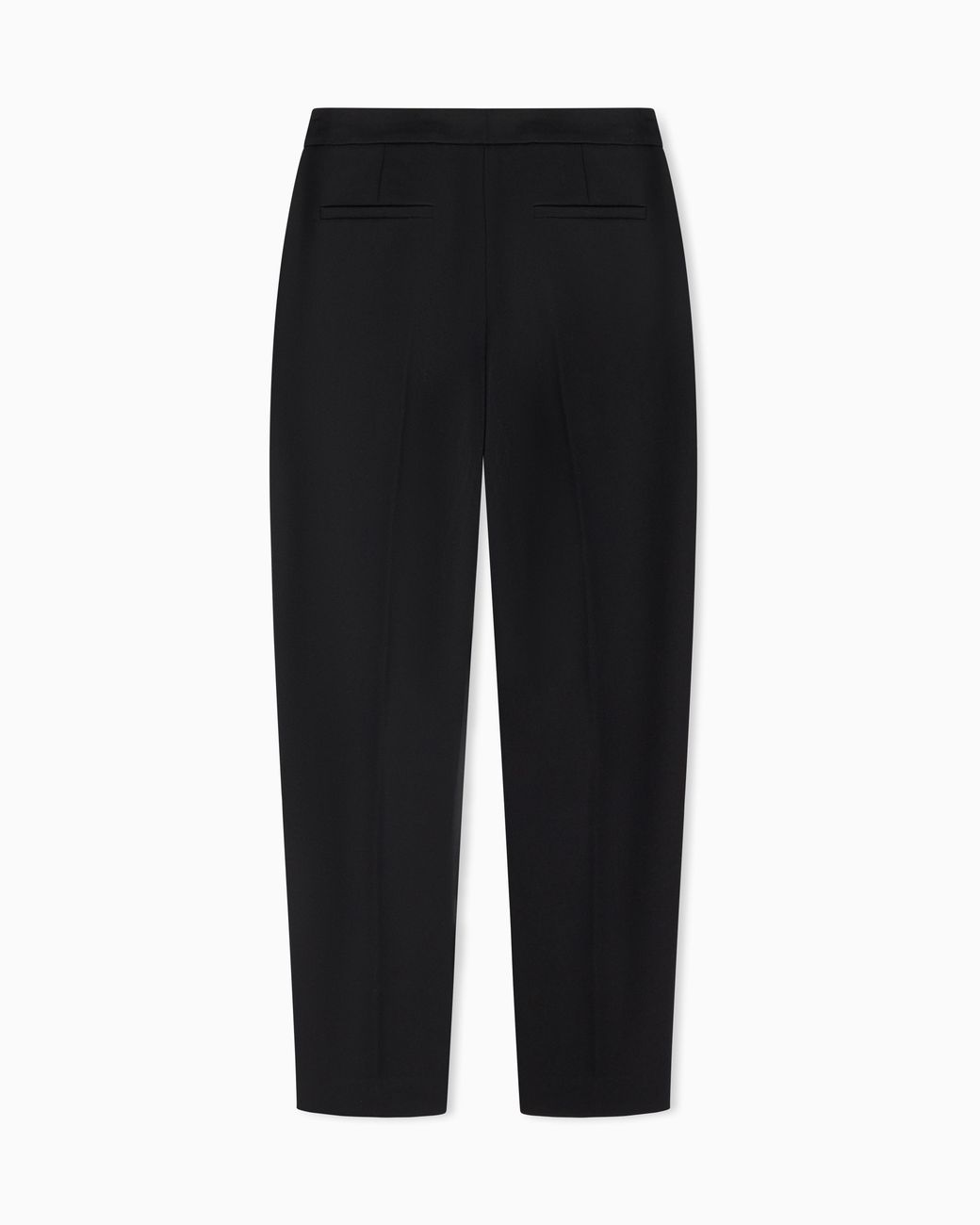 Giorgio Armani Black Virgin Straight Trousers With A Flap Pocket