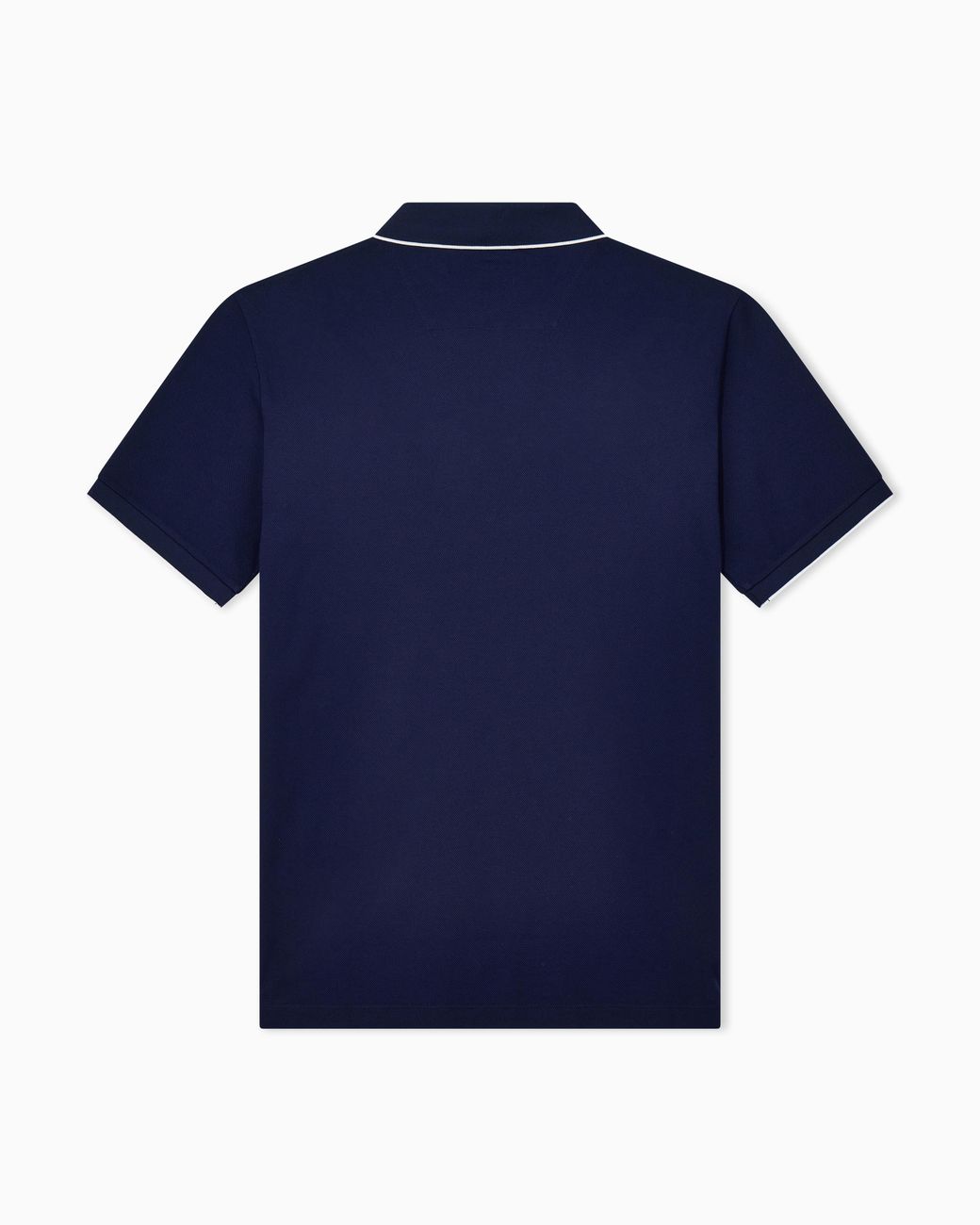 Giorgio Armani Blue Cotton Piqué Polo With Contrasting Trim for men