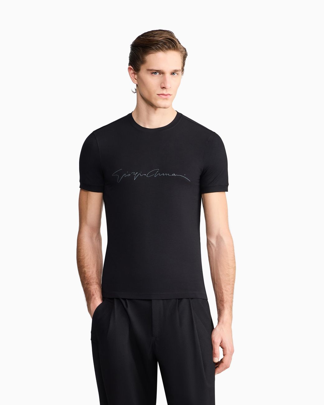 Giorgio Armani Black Stretch T-Shirt for men