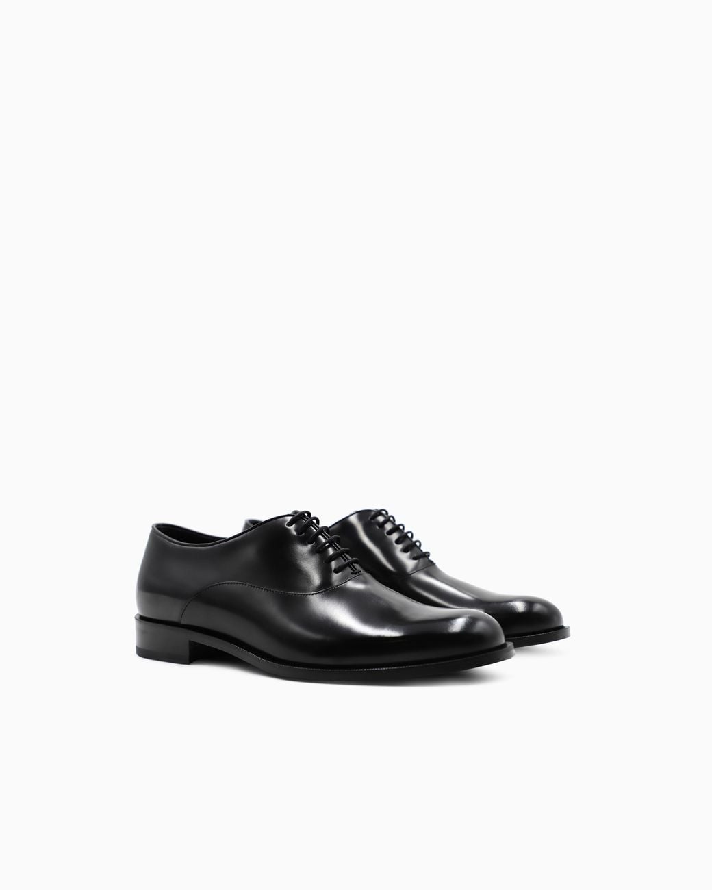 Giorgio Armani Black Leather Derby Shoes for men