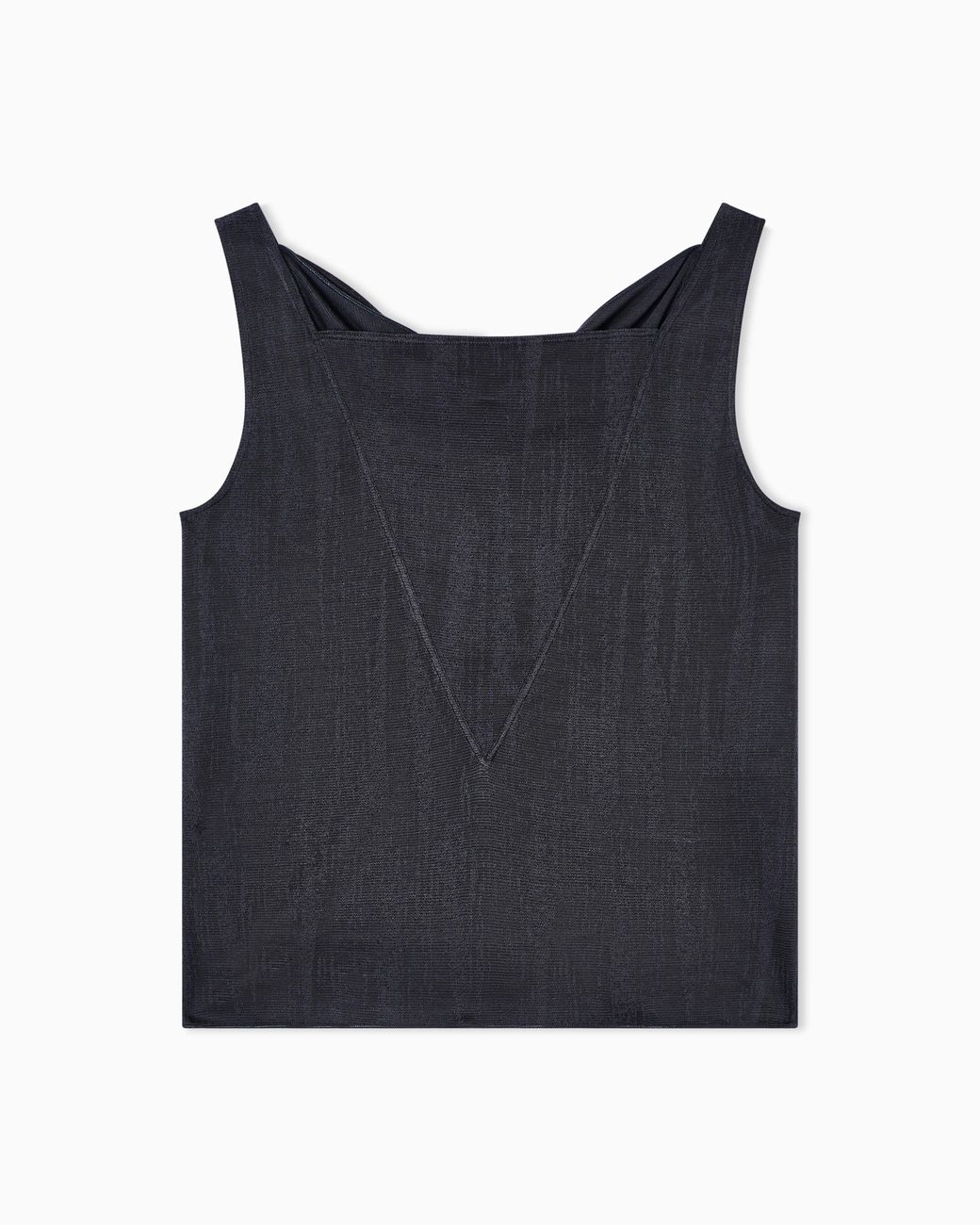 Giorgio Armani Black Jacquard Viscose Jersey Draped Top