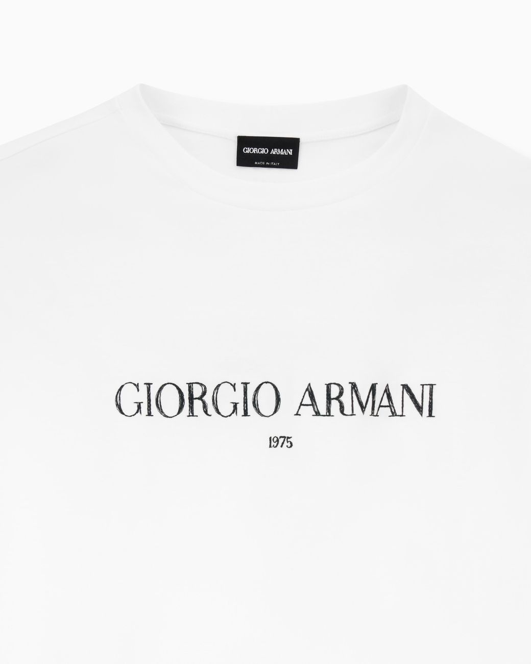 Giorgio Armani White Cotton Interlock-Jersey T-Shirt for men
