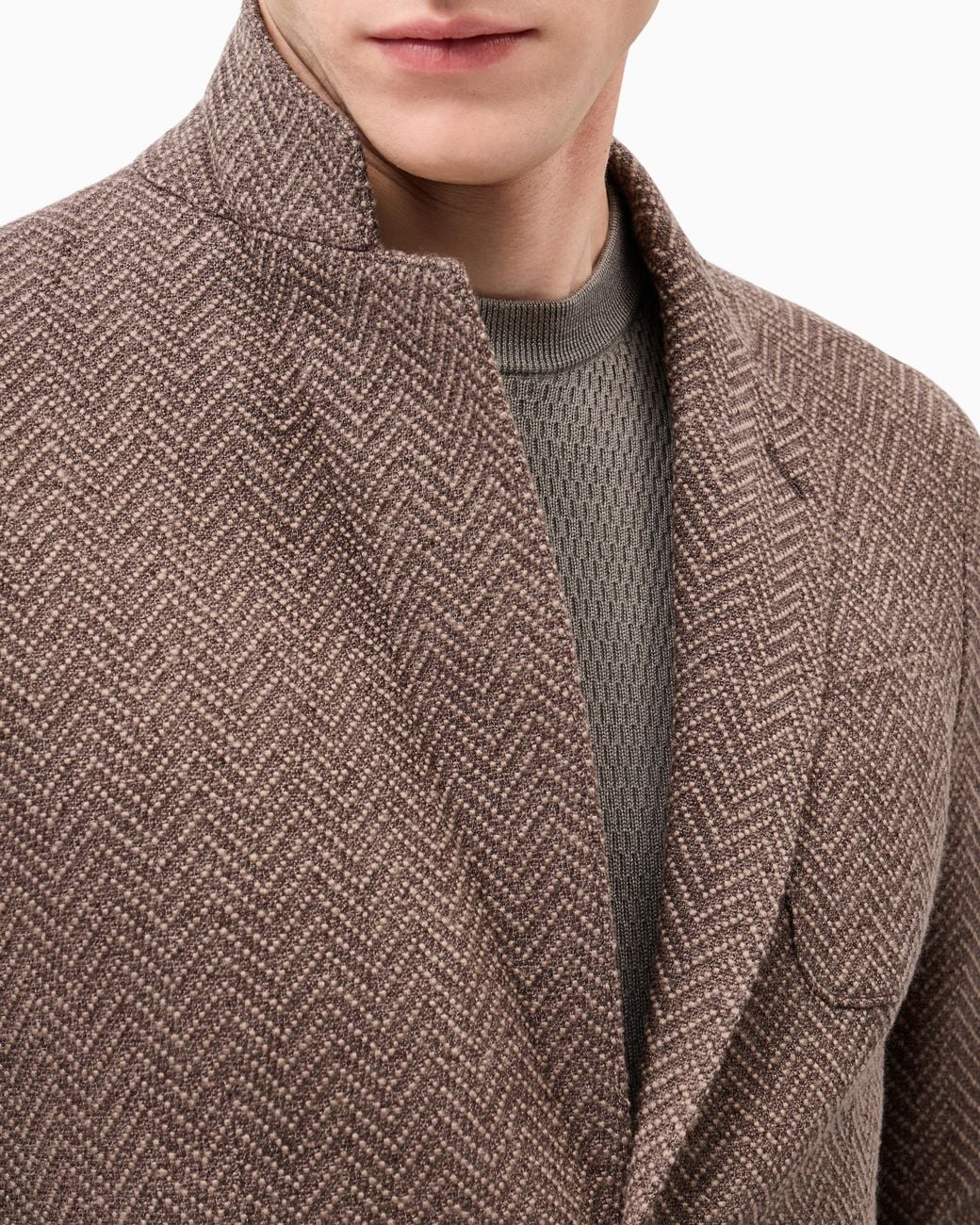 Giorgio Armani Brown Single-Breasted Upton Jacket for men