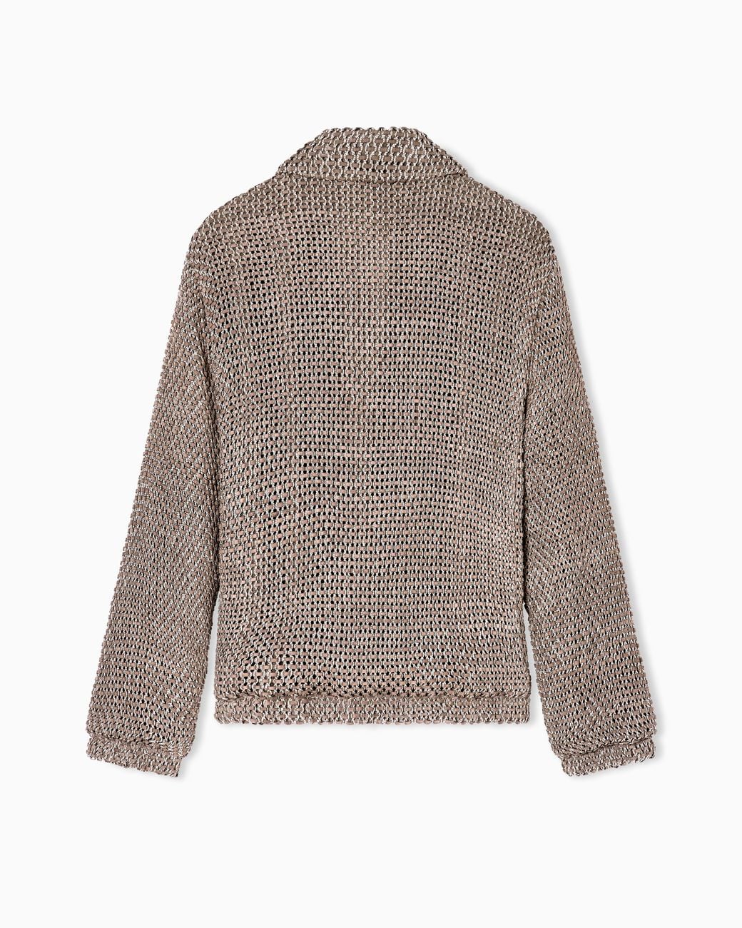 Giorgio Armani Brown Woven Lambskin Suede Blouson
