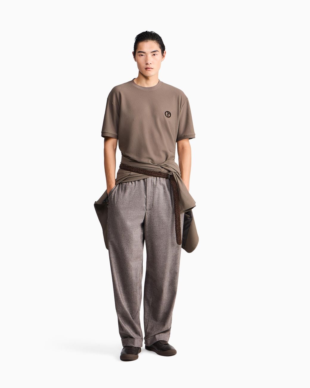 Giorgio Armani Gray T-Shirt Oversized for men