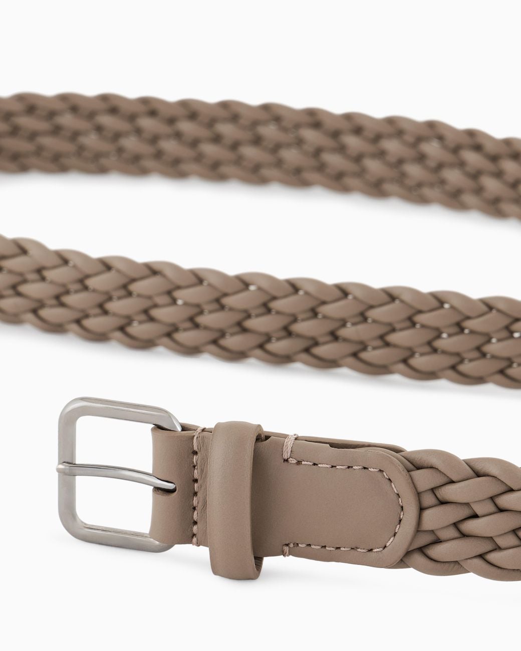 Giorgio Armani White Woven Leather Belt for men