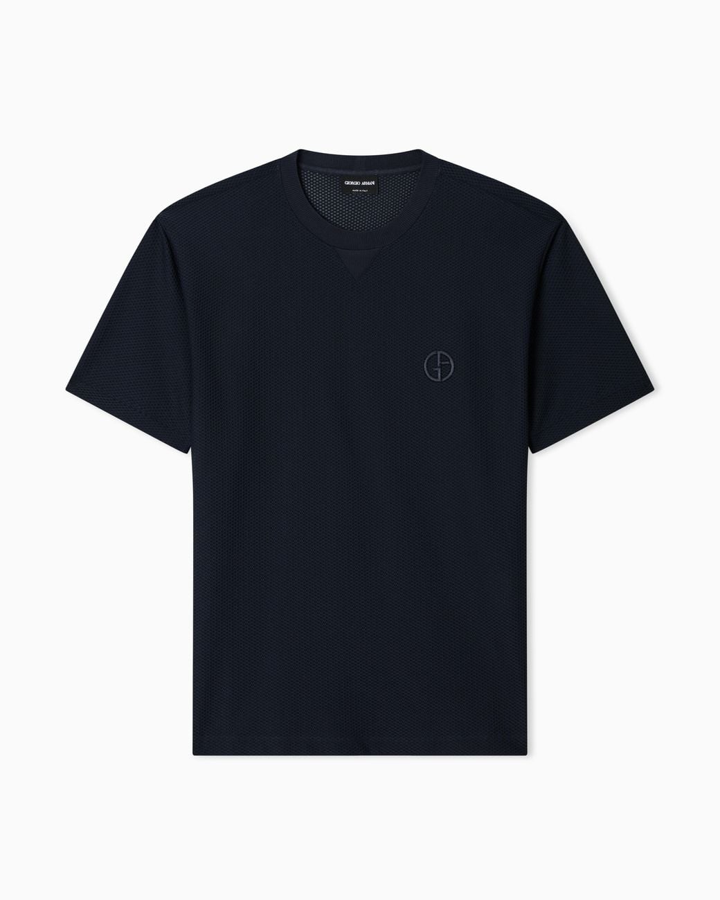 Giorgio Armani Blue Technical Waffle T-Shirt for men