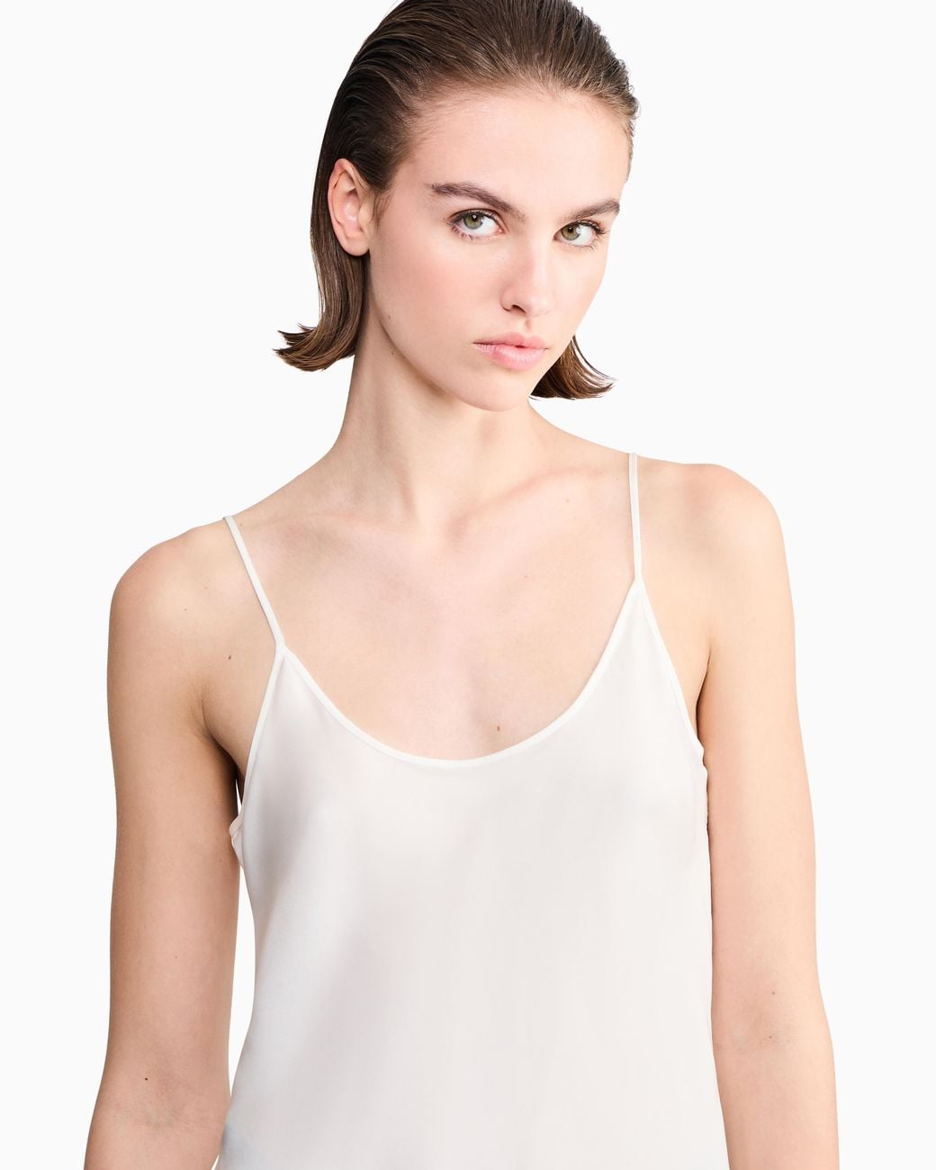 Giorgio Armani White Silk Charmeuse Top