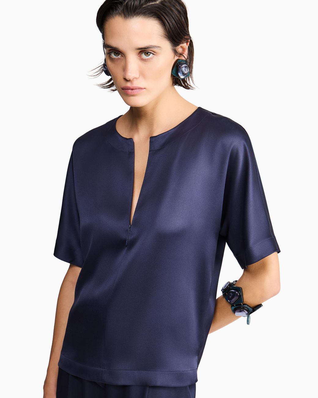 Giorgio Armani Blue Short-Sleeved Shirt