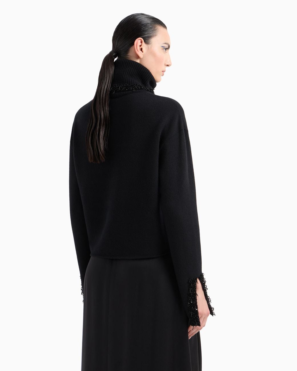 Giorgio Armani Black Mock-Neck Jumper