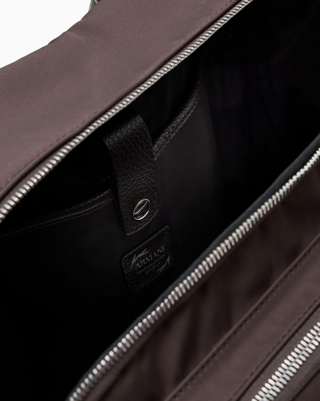 Giorgio Armani Gray Nylon And Pebbled-Leather Backpack for men