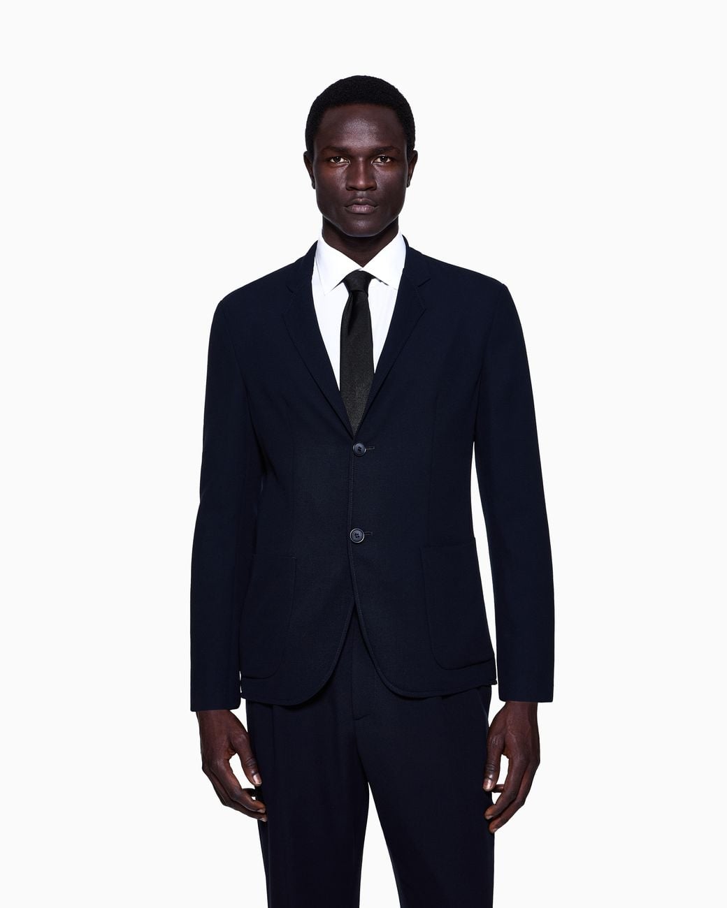 Giorgio Armani Blue Wool Crêpe Single-Breasted Jacket for men