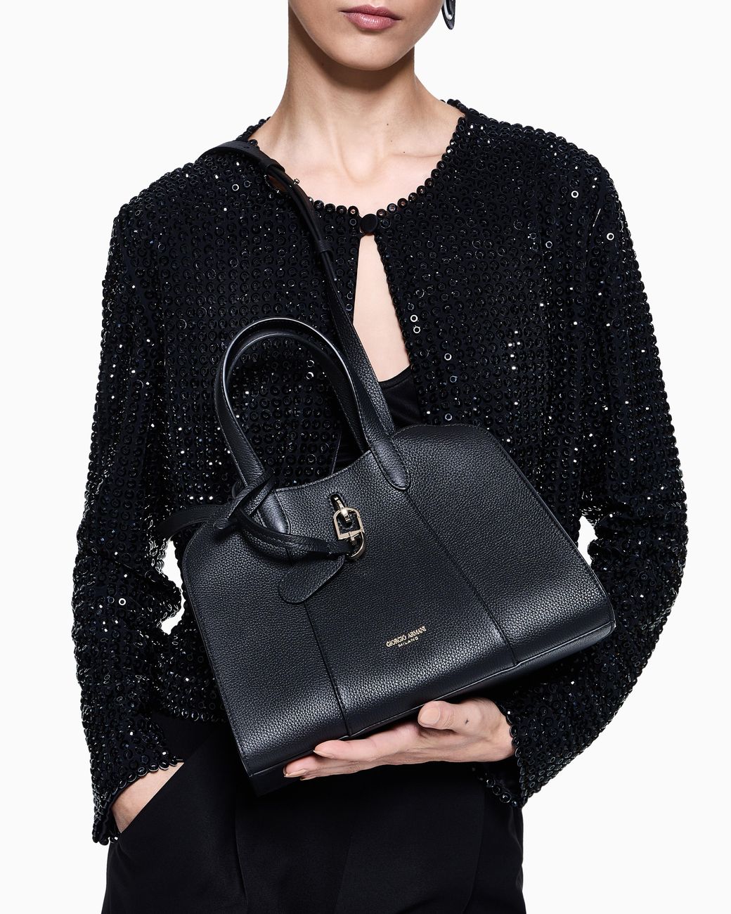 Giorgio Armani Blue Small Tote Bag