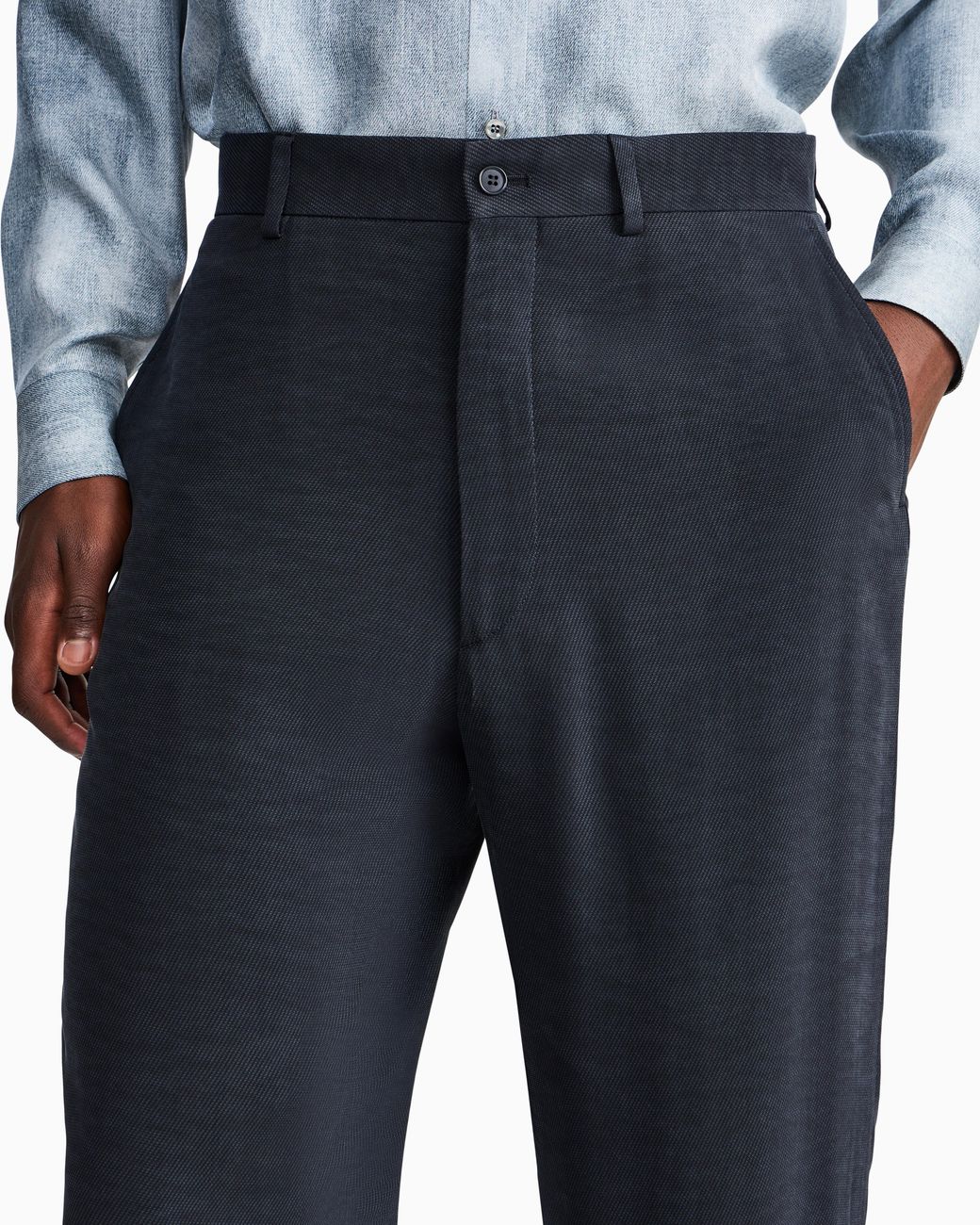 Giorgio Armani Blue Straight-Leg Trousers for men