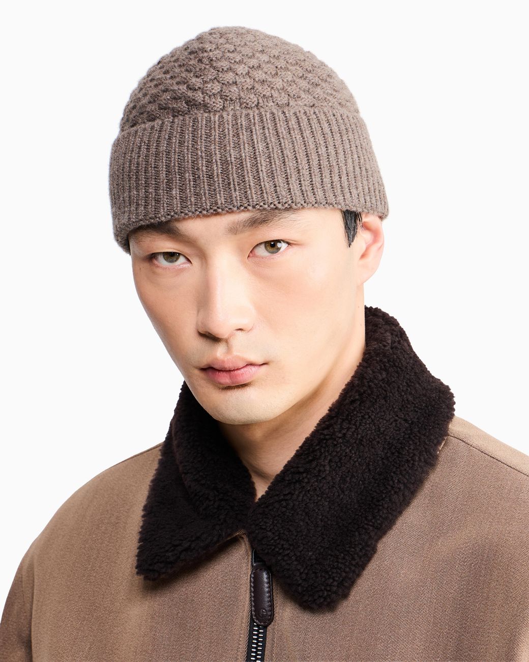Giorgio Armani Brown Beanie Hat for men