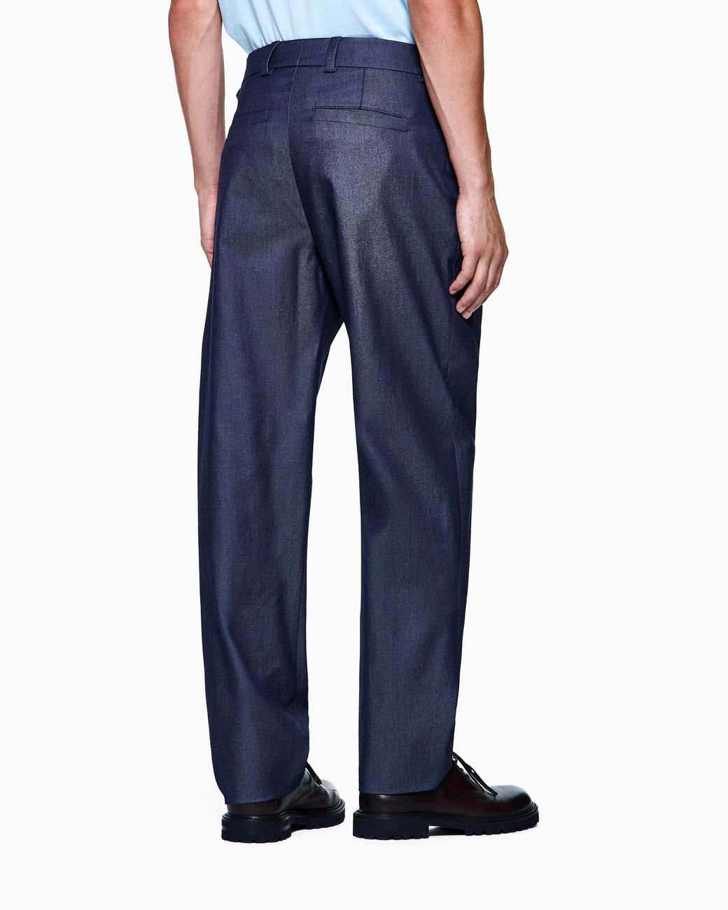 Giorgio Armani Blue Single-Pleat Trousers for men