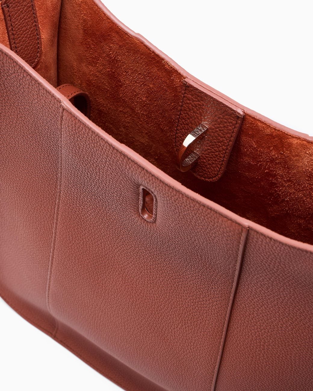Giorgio Armani Red Pebbled Leather Shoulder Bag