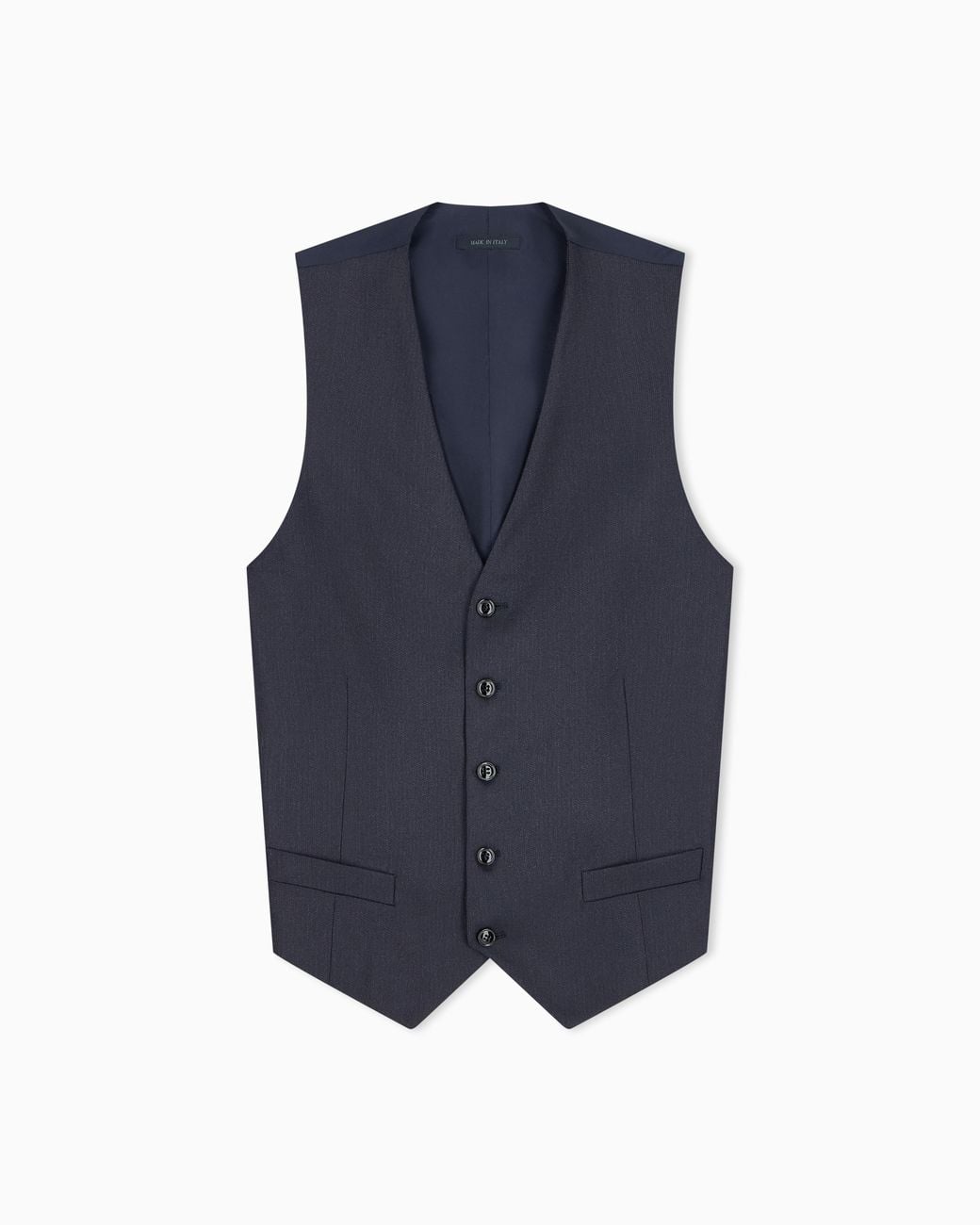 Giorgio Armani Blue Single-Breasted Pinstripe Vest for men
