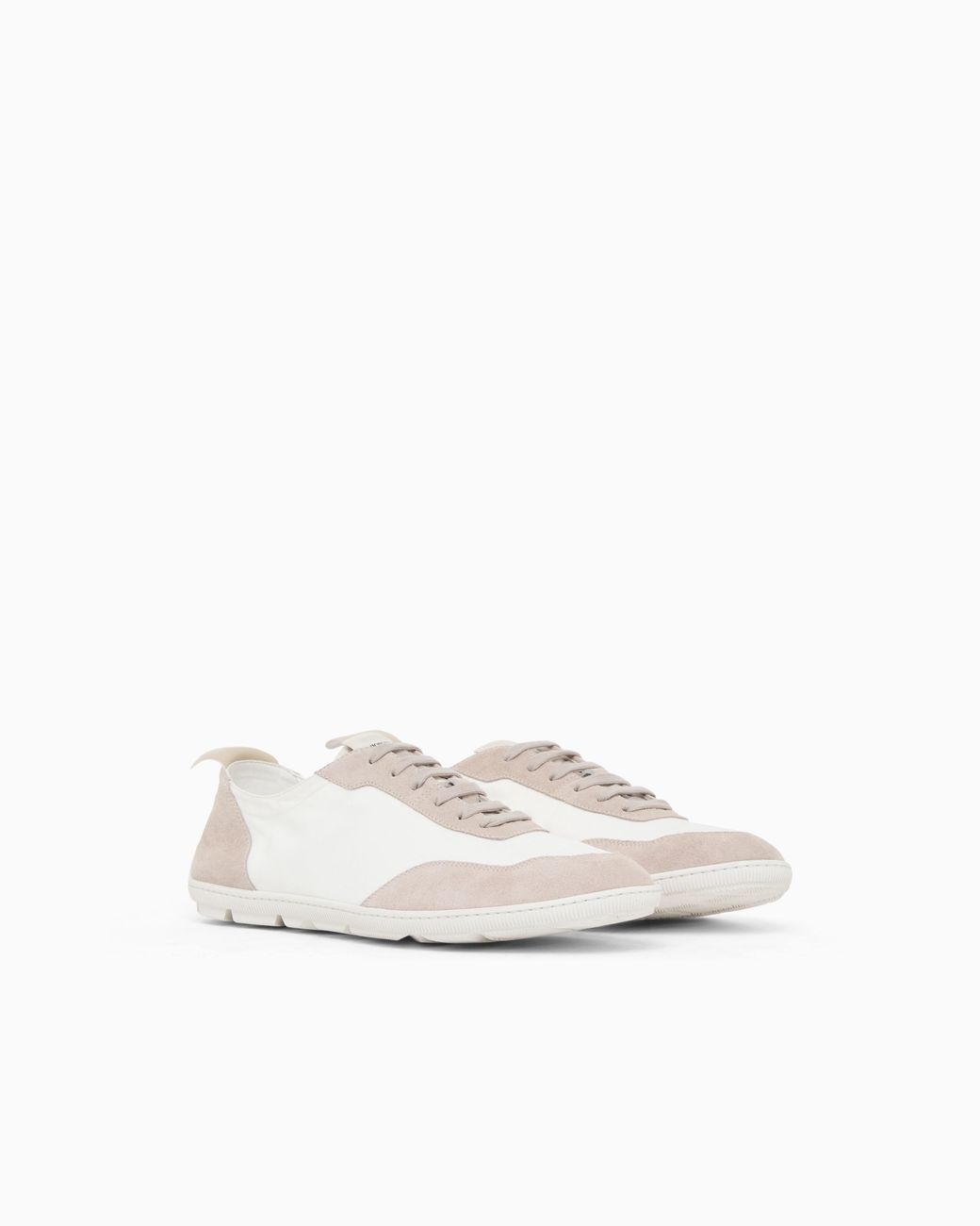 Giorgio Armani White Nylon And Suede Sneakers for men