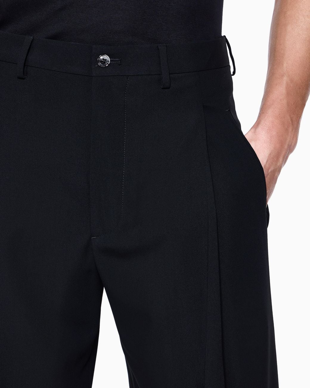 Giorgio Armani Blue Single-Pleat, Virgin Wool Crêpe Trousers for men
