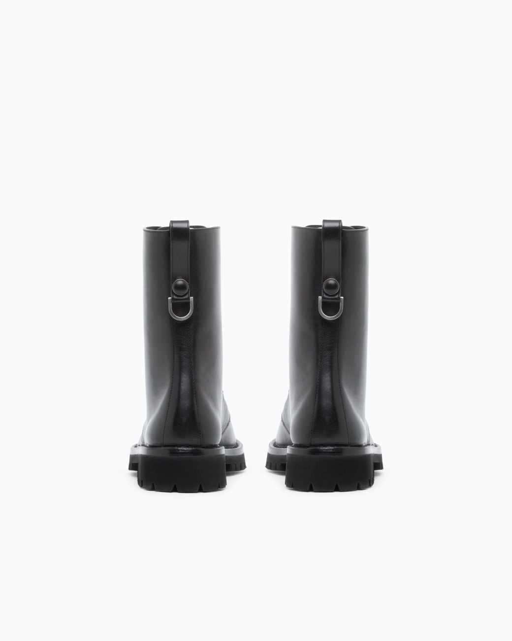 Giorgio Armani Black Boot Leather Upper With Cushioned Sole