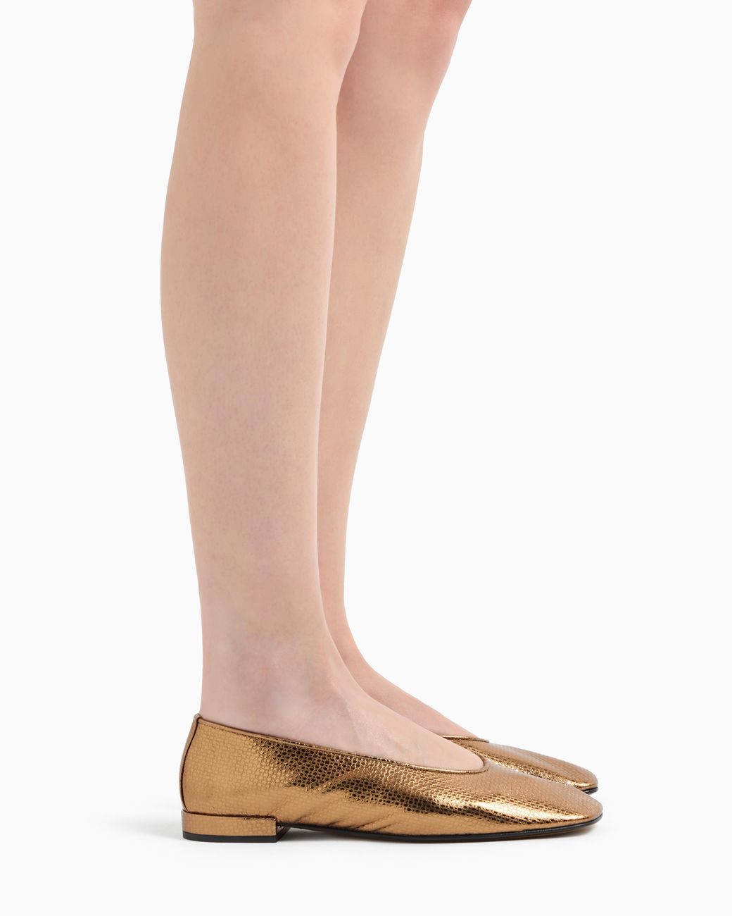 Giorgio Armani White X 10 Corso Como Lamé Leather Ballerinas