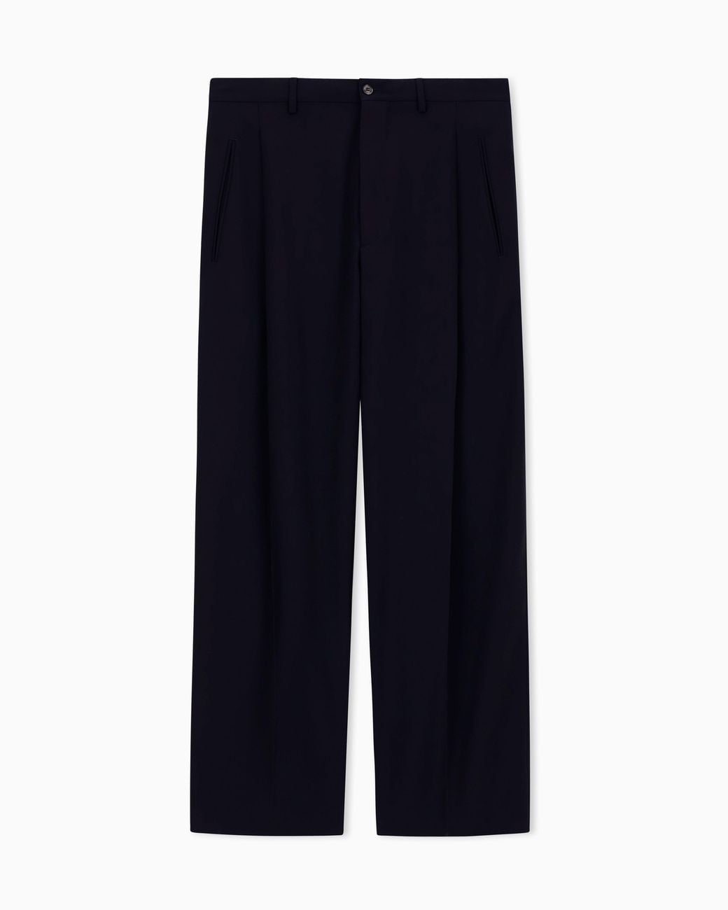 Giorgio Armani Blue Single-Pleat, Virgin Wool Crêpe Trousers for men