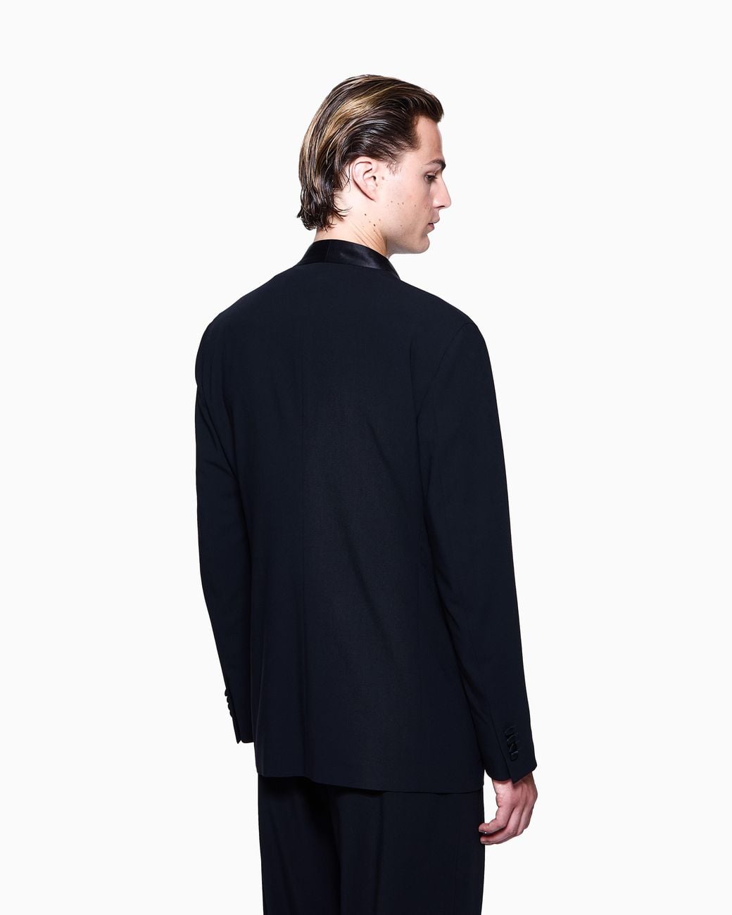 Giorgio Armani Blue Wool-Crêpe Double-Breasted Jacket for men