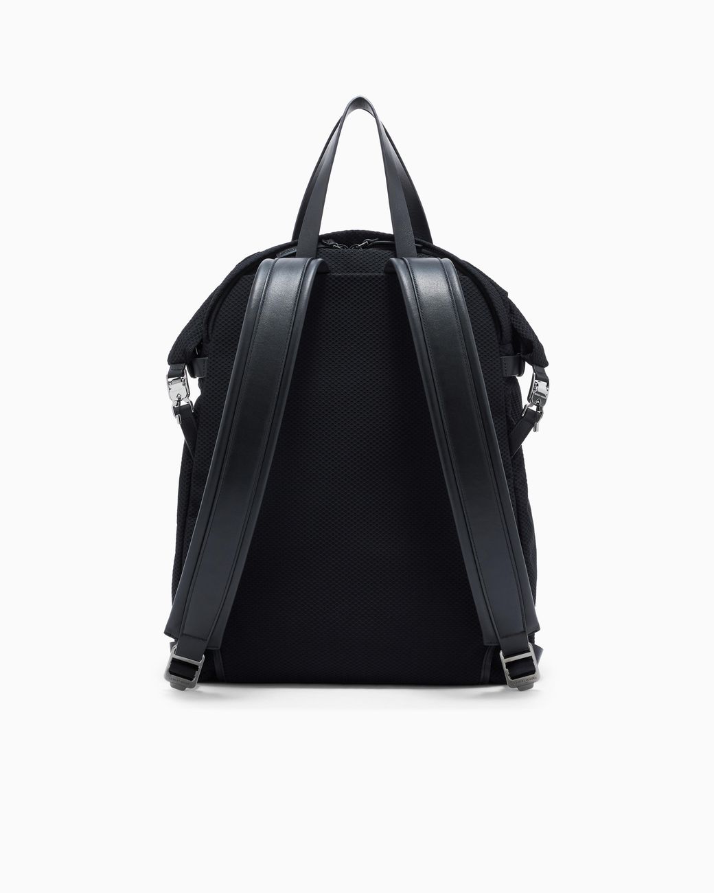 Giorgio Armani Black Mesh And Leather Backpack for men