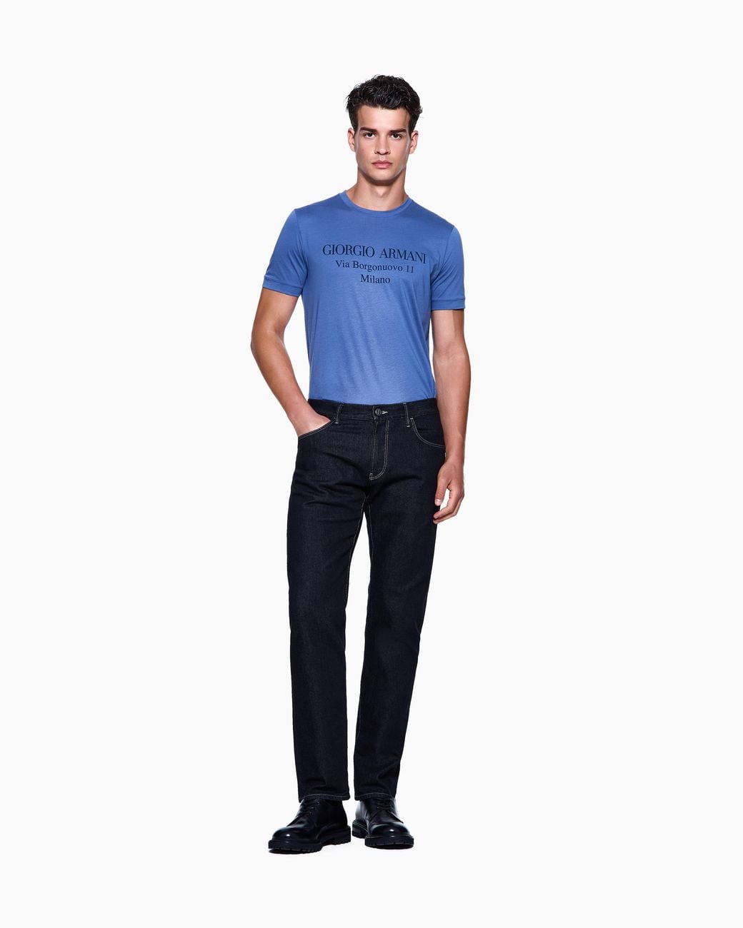Giorgio Armani Black Five-Pocket, Regular-Fit Trousers for men