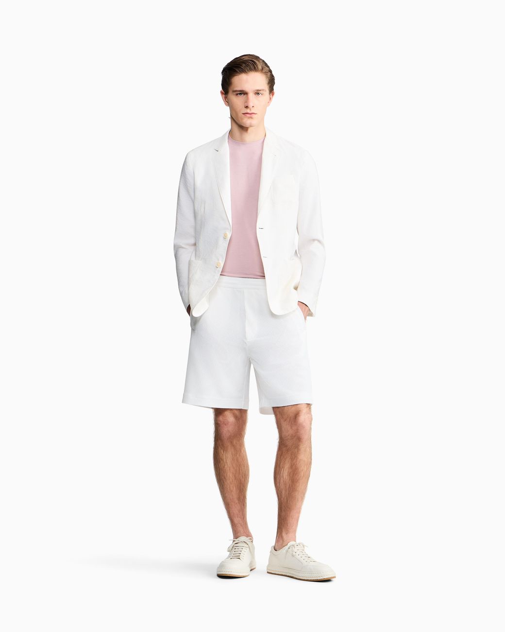 Giorgio Armani Pink Crew-Neck T-Shirt for men