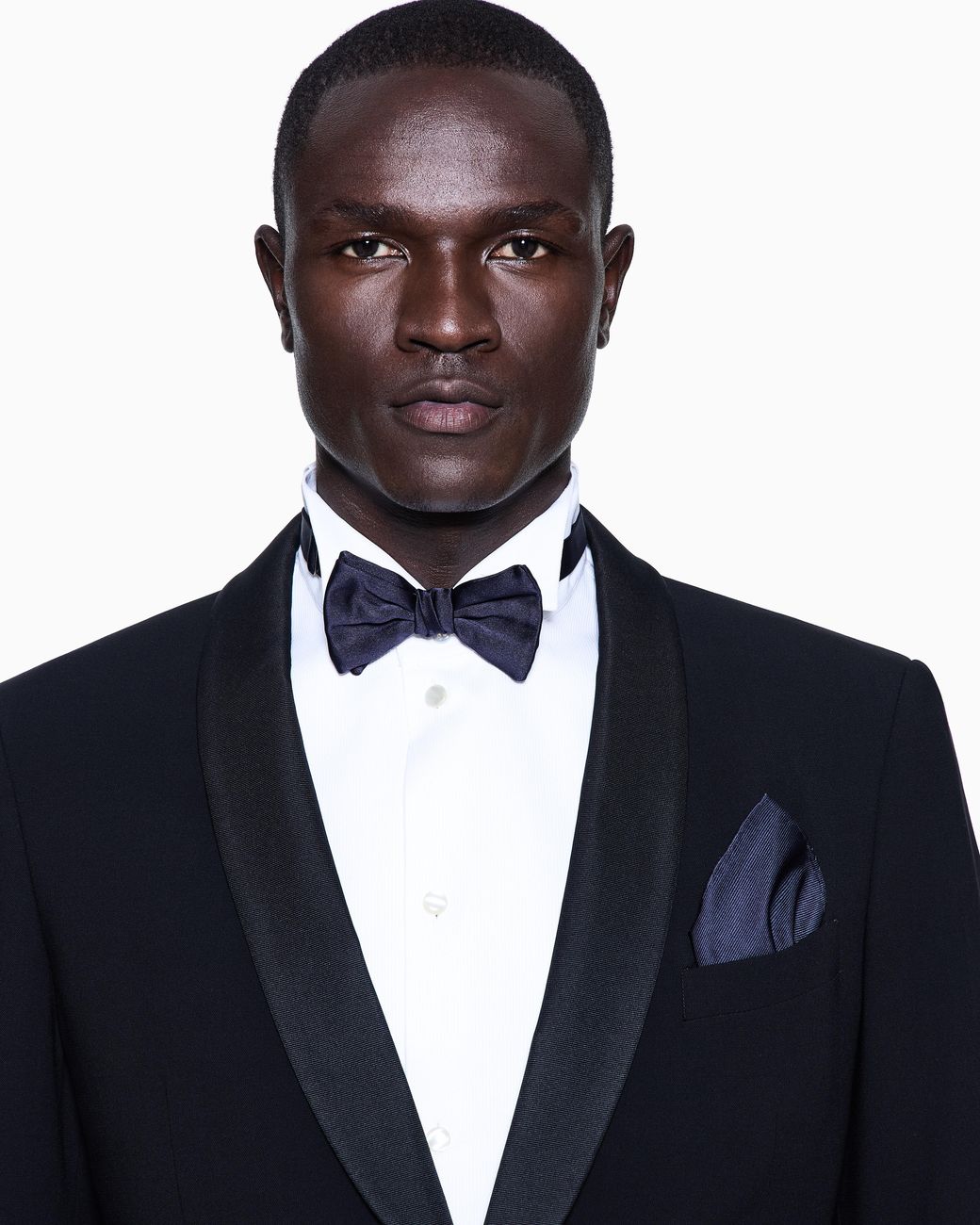 Giorgio Armani Blue Pure Silk Knotted Bow Tie for men
