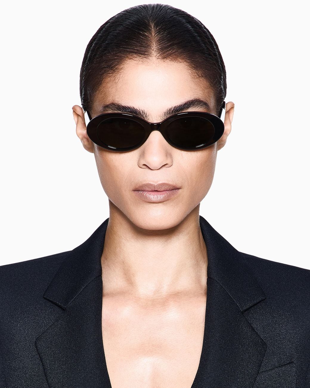 Giorgio Armani White Oval Sunglasses
